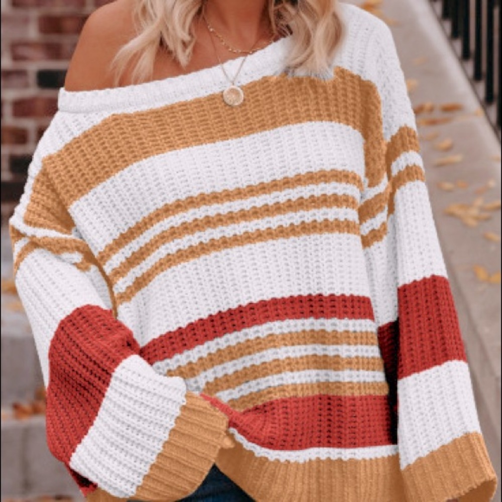 Oversized Colorful Striped Sweater